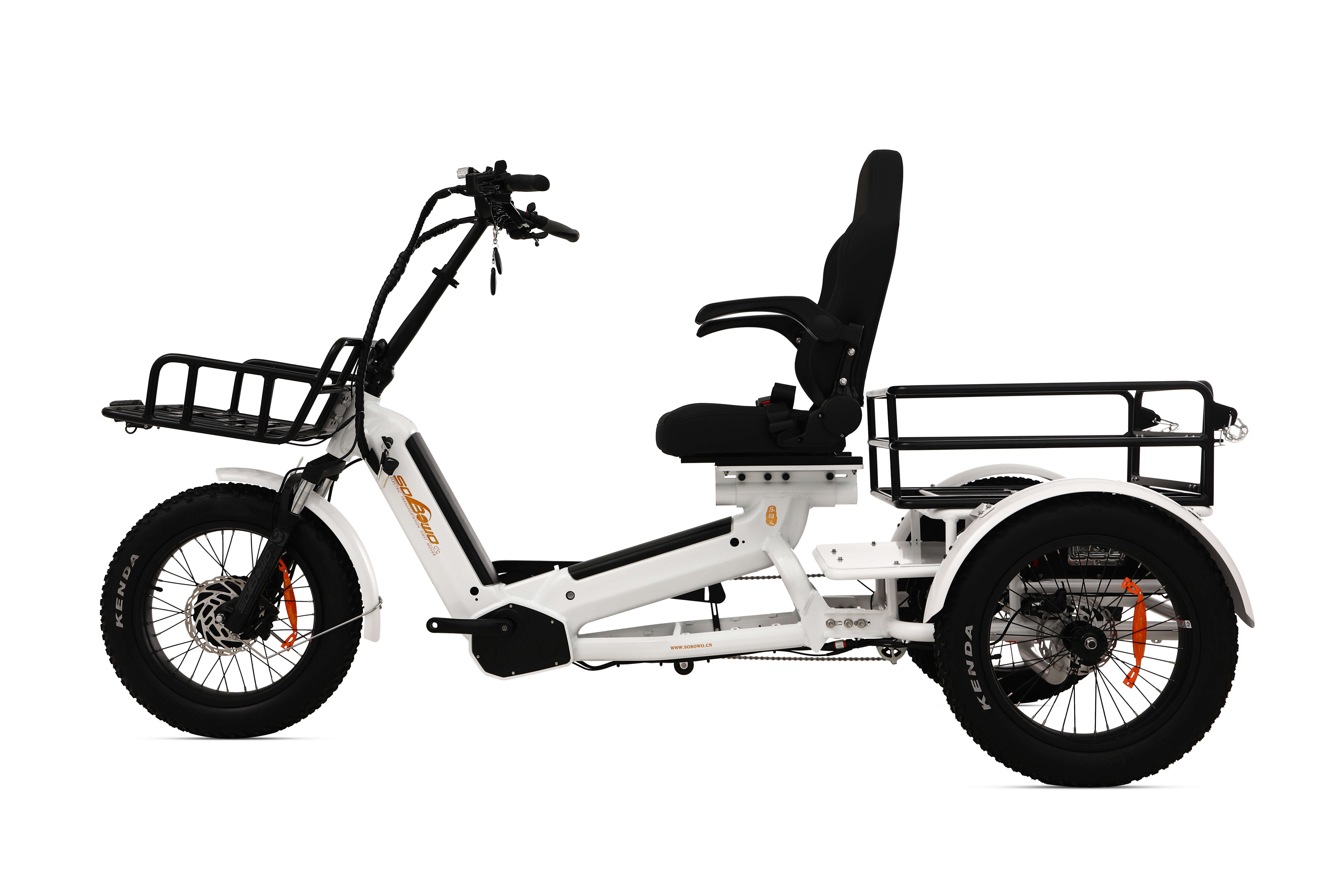 2000W 200Nm Torque 130Ah Semi-Recumbent Electric Tricycle - Sobowo Mike Cruiser 2024
