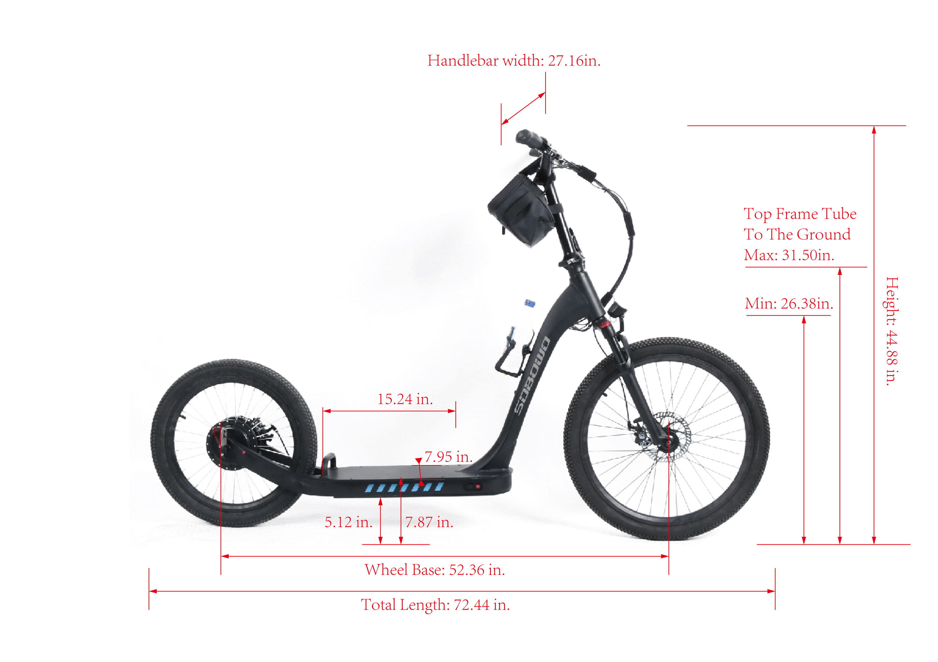 X5 SOBOWO electric scooter compy size