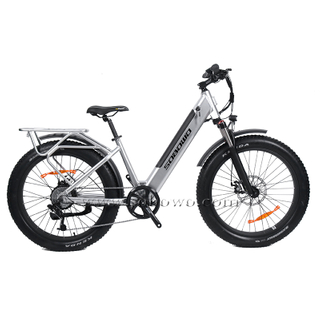 Step-Thru Fat Tire Electric Cruiser Bike for Adults