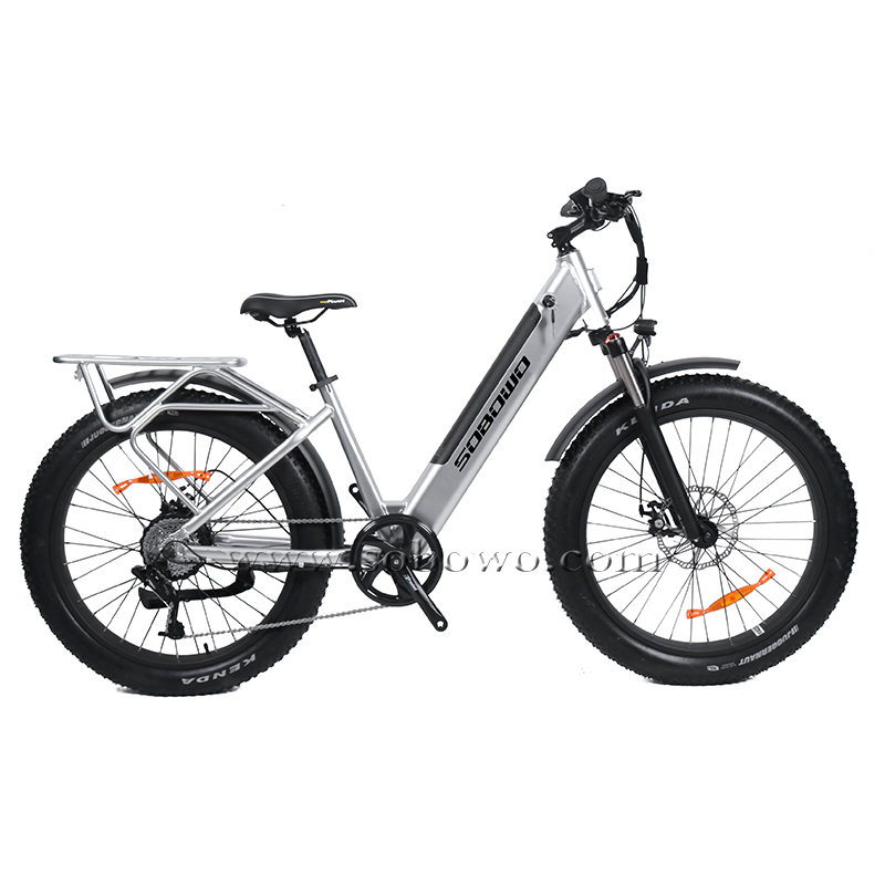 Step-Thru Fat Tire Electric Cruiser Bike for Adults