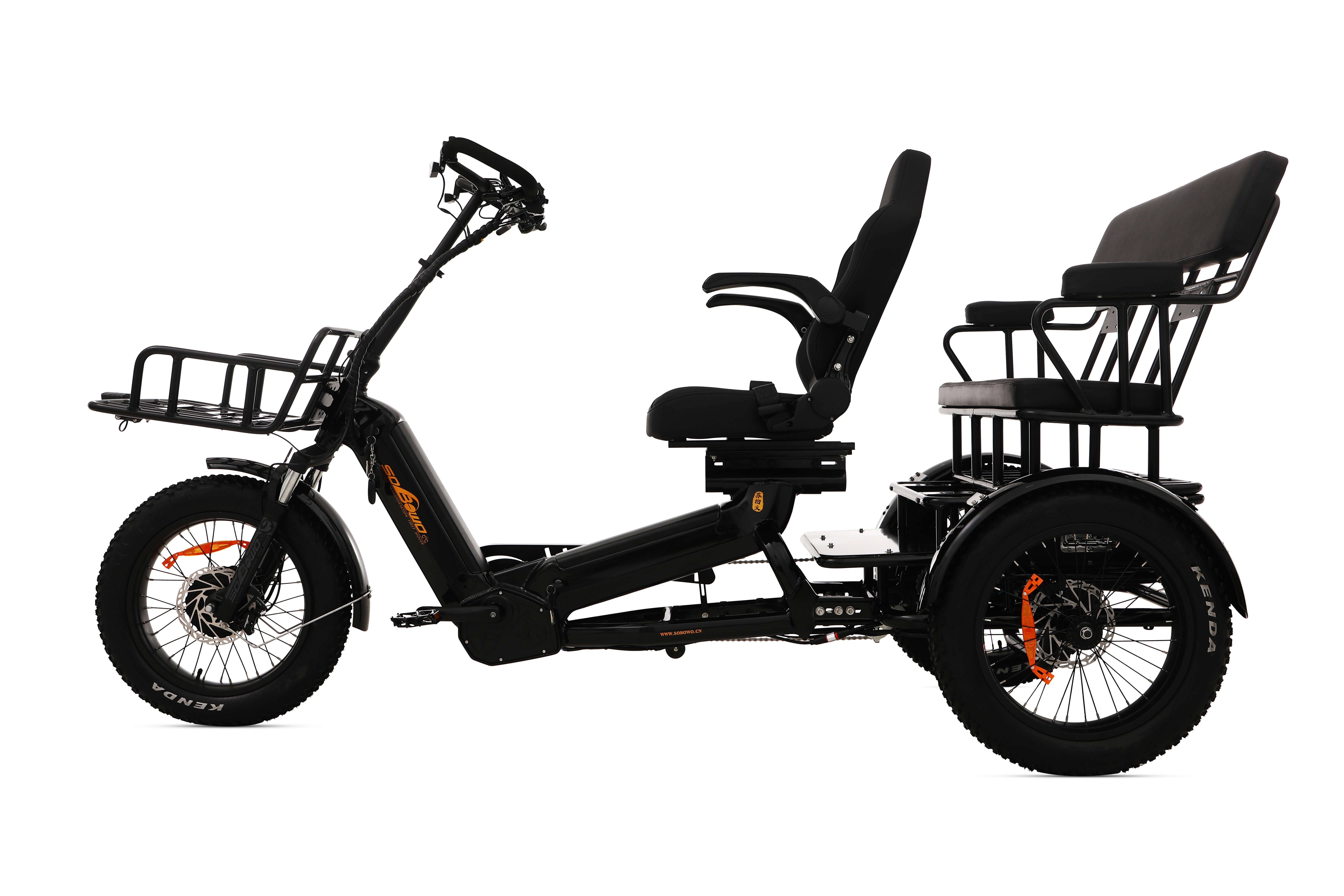2000W 200Nm Torque 130Ah Semi-Recumbent Electric Tricycle - Sobowo Mike Cruiser 2024